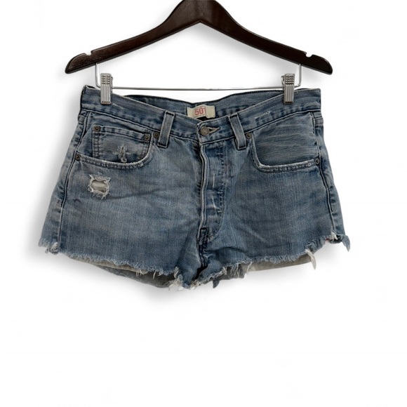 Levi’s 501 Denim Distressed Cutoff Shorts size 32 - Picture 1 of 2